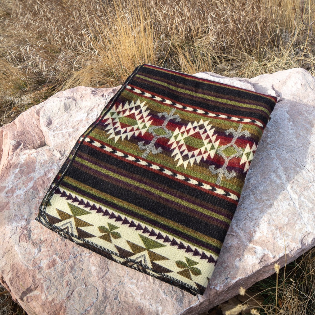 Andean Alpaca Wool Blanket - Cactus by Alpaca Threadz