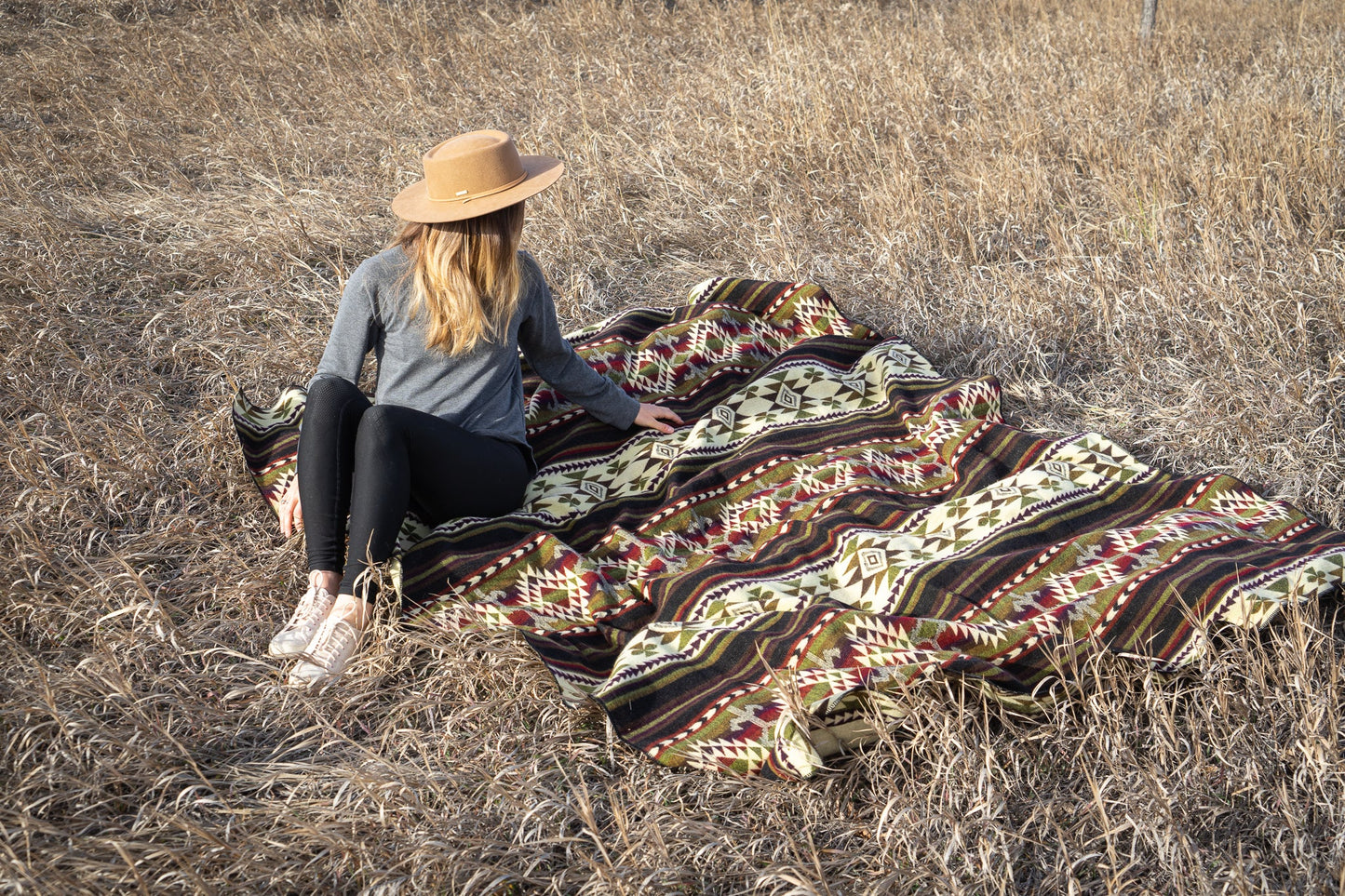 Andean Alpaca Wool Blanket - Cactus by Alpaca Threadz