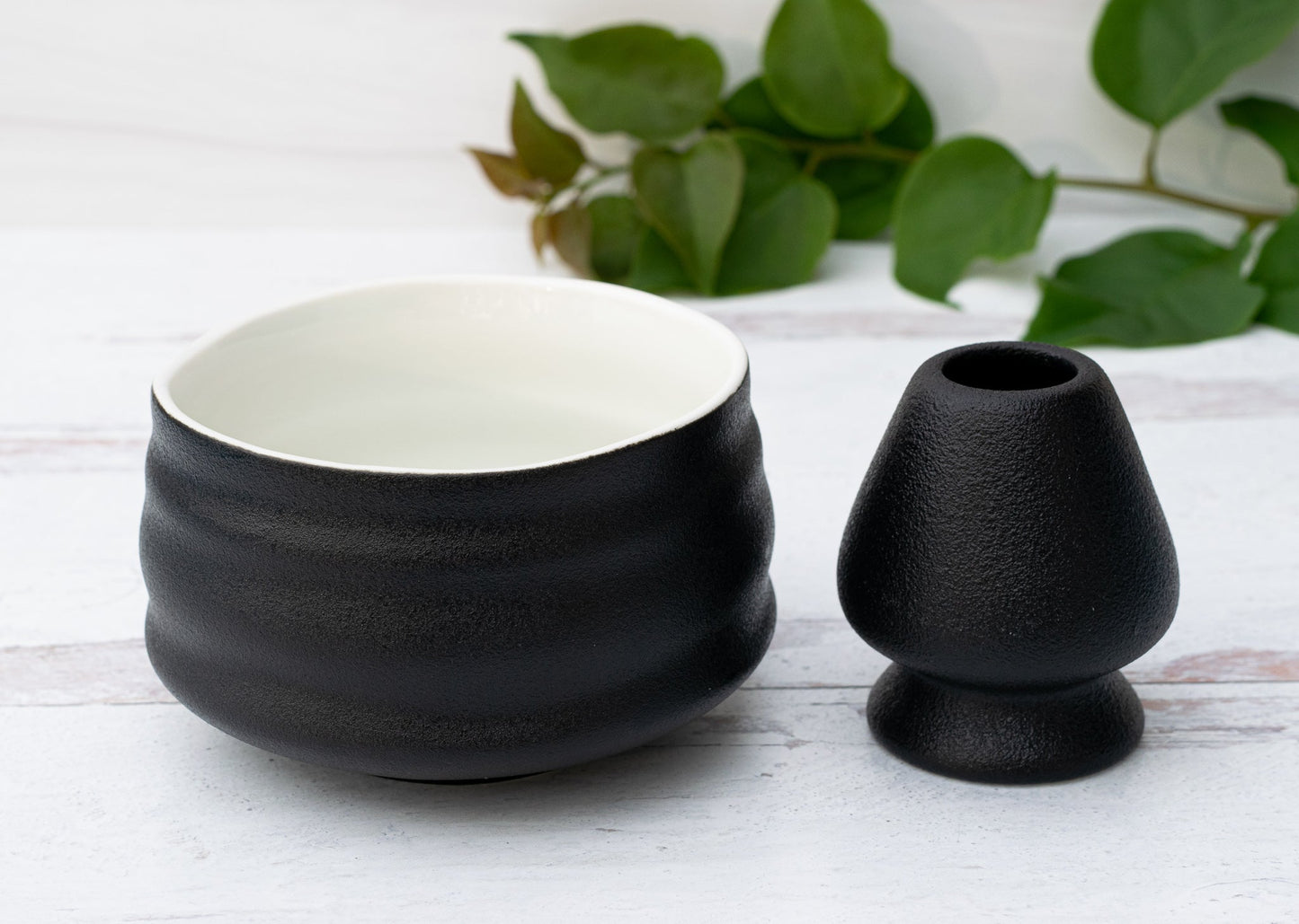 Black and White Matcha Bowl by Aprika Life