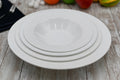 Set Of 3 Professional Rolled Rim White Deep Plate 12" inch |32 Oz by Wilmax Porcelain