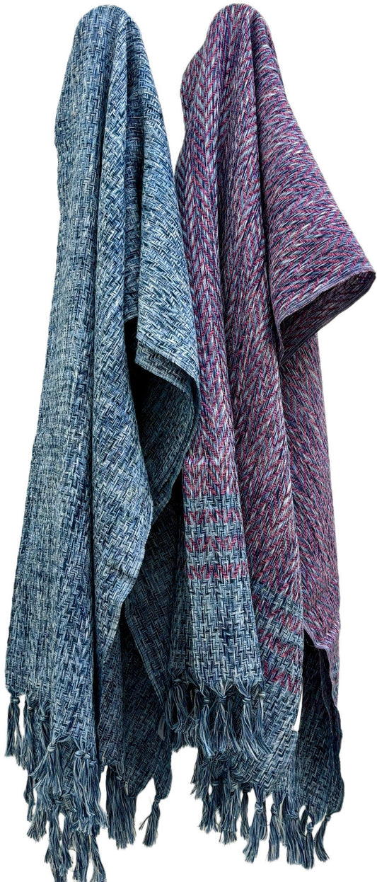 Pestemal Denim Blue & Denim Blue Violet Linen by Turkish Towel Collection