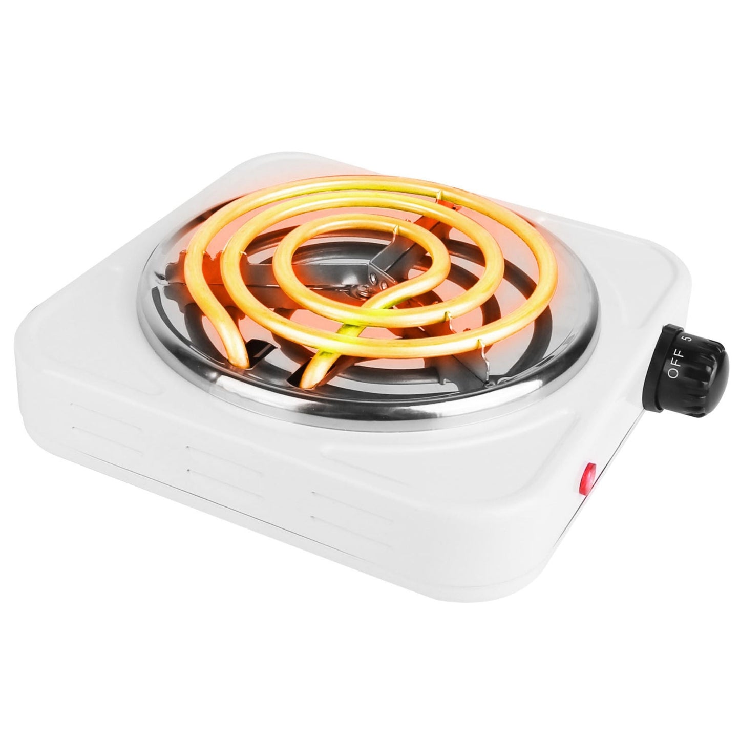 Portable 1000W Electric Single Burner Hot Plate Stove - Non Slip Feet, 5 Temp Adjustments - White - 1 Burner by VYSN