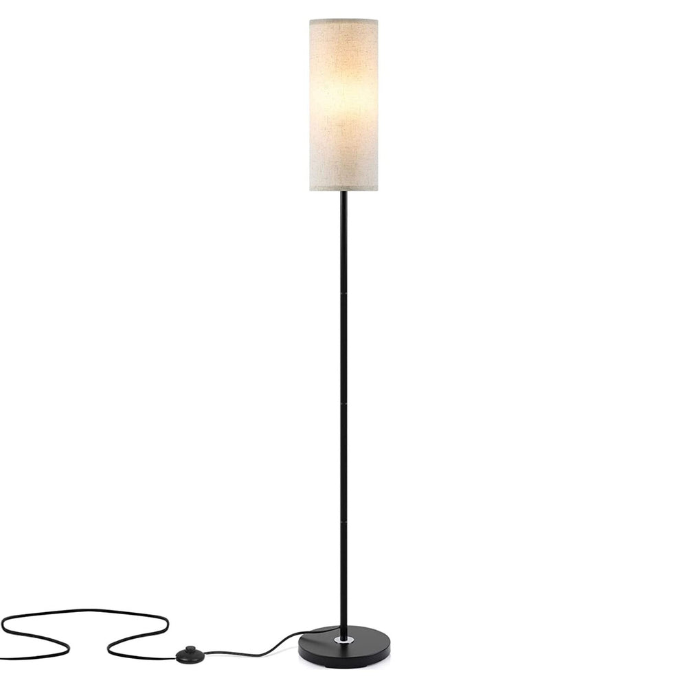 74.8in Tall Floor Lamp, 3200K Warm Yellow Light, Modern, Foot Switch, 6W Bulb - Bedroom & Living Room Decorative Standing Lamp - Black by VYSN