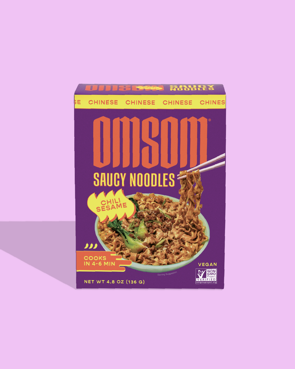 Omsom Chili Sesame Saucy Noodles by Farm2Me