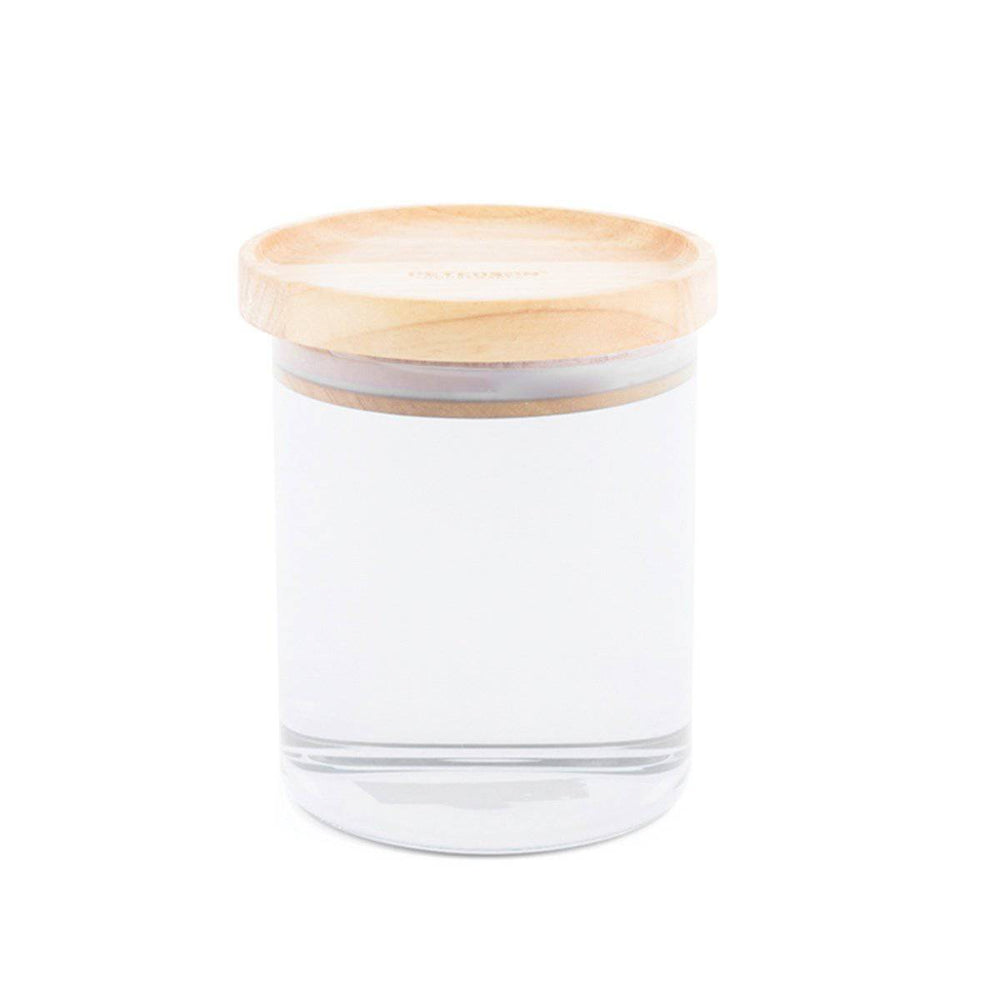 Clear Glass ALL-PURPOSE CANISTER- MEDIUM Fitted Wood Lid by Peterson Housewares & Artwares