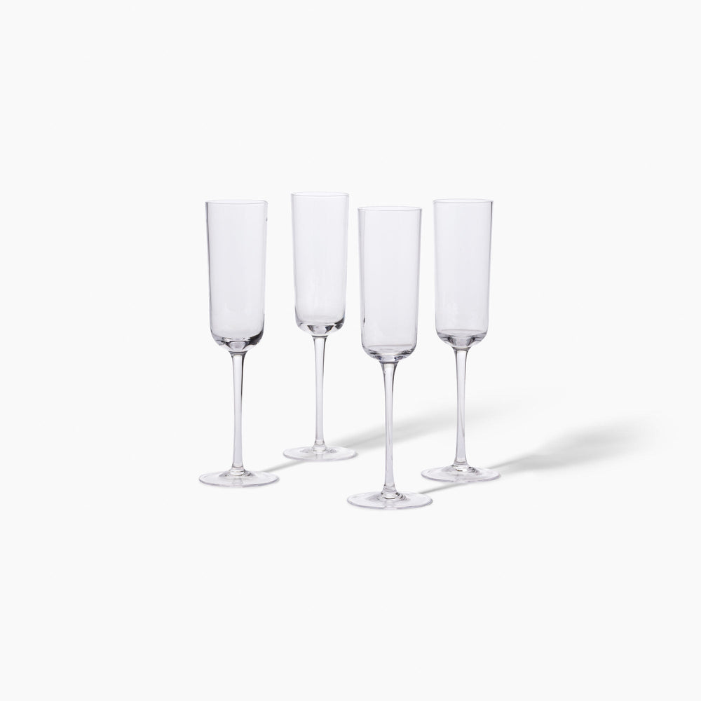 Flute Glass - Set of 4 by Leeway Home