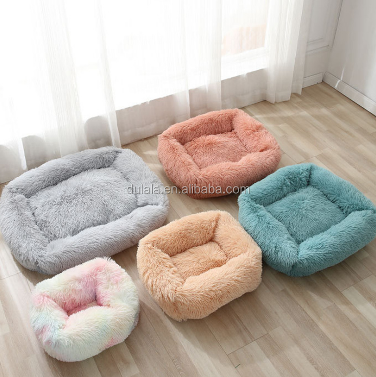 Cozy Square Plush Pet Bed by Plushy Planet