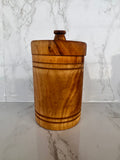 Olive Wood Spice Jar Salt Keeper w/Lid by Choixe