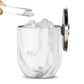 Stainless Steel Ice Bucket with Lid and Tongs, Marble by Snowfox