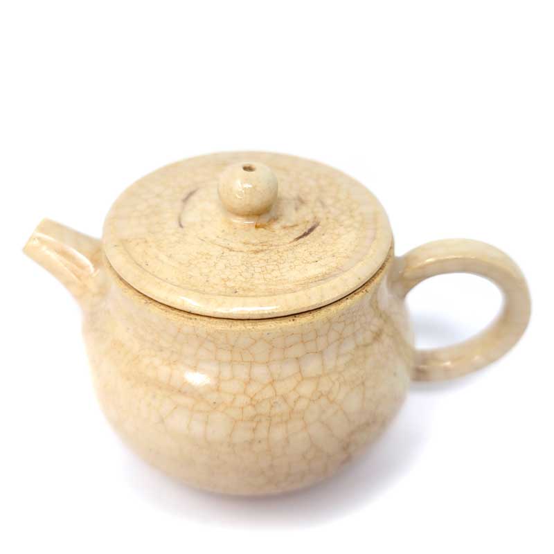 Ivory Yellow Wood-fired Teapot by Tea and Whisk