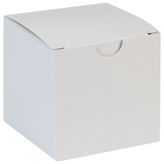 Cube White Gift Tuck Top Boxes 36 Pack 3x3x3 by Hammont