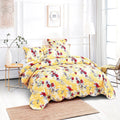 DaDa Bedding Radiant Sunshine Yellow Hummingbirds Floral Scalloped Bedspread Set (JHW-925) by DaDa Bedding Collection