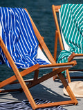 Royal Blue Pinstripe Cabana Beach Towel by Laguna Beach Textile Company