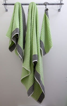 Pastel Bonini Chevron Lime Green Fume 3 Pc. Set by Turkish Towel Collection