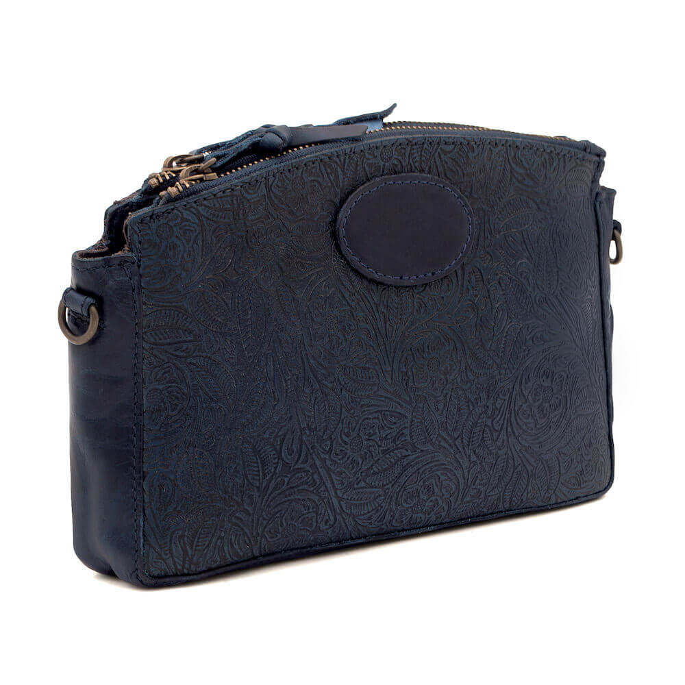 Tooled Leather Crossbody Bag by Mission Mercantile Leather Goods