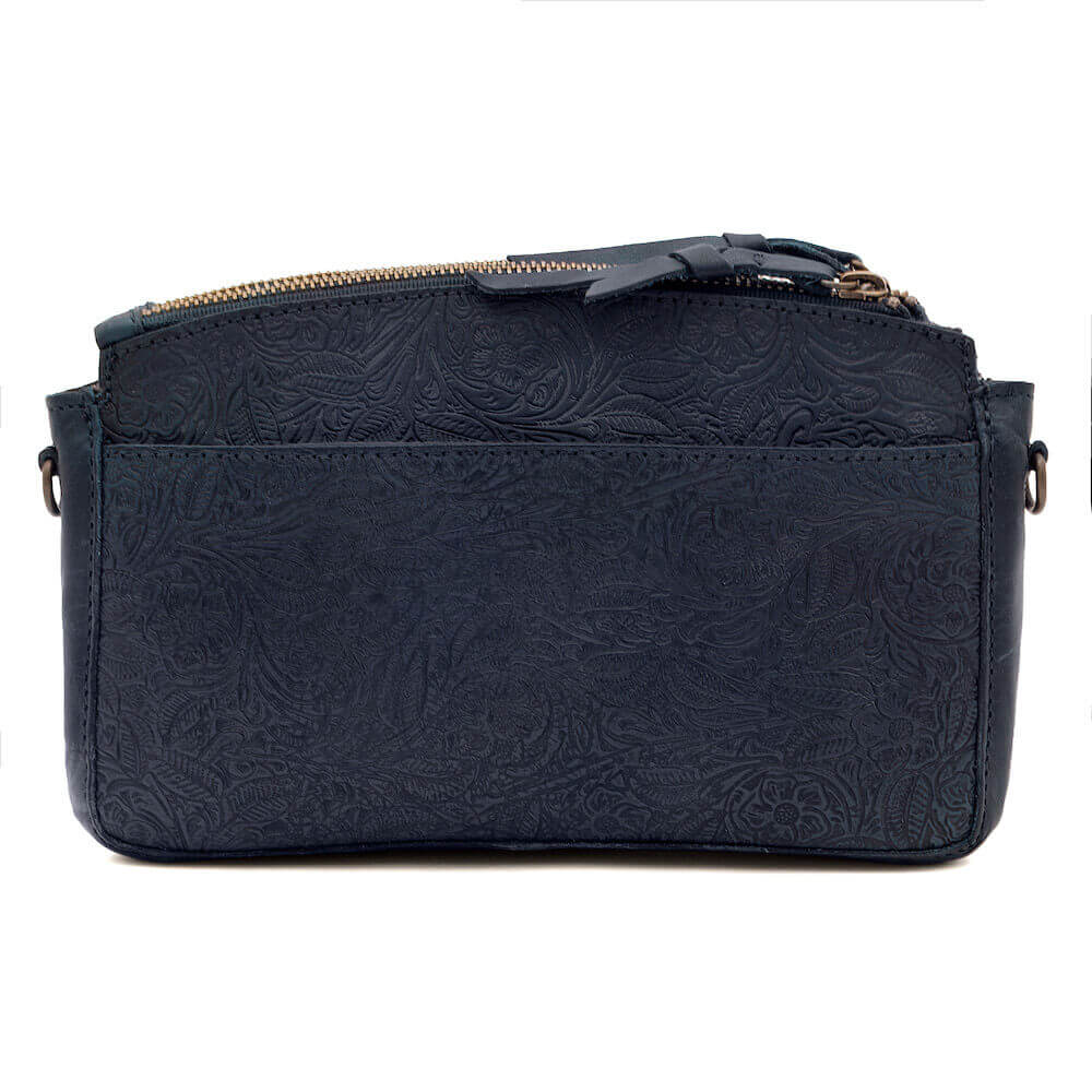 Tooled Leather Crossbody Bag by Mission Mercantile Leather Goods