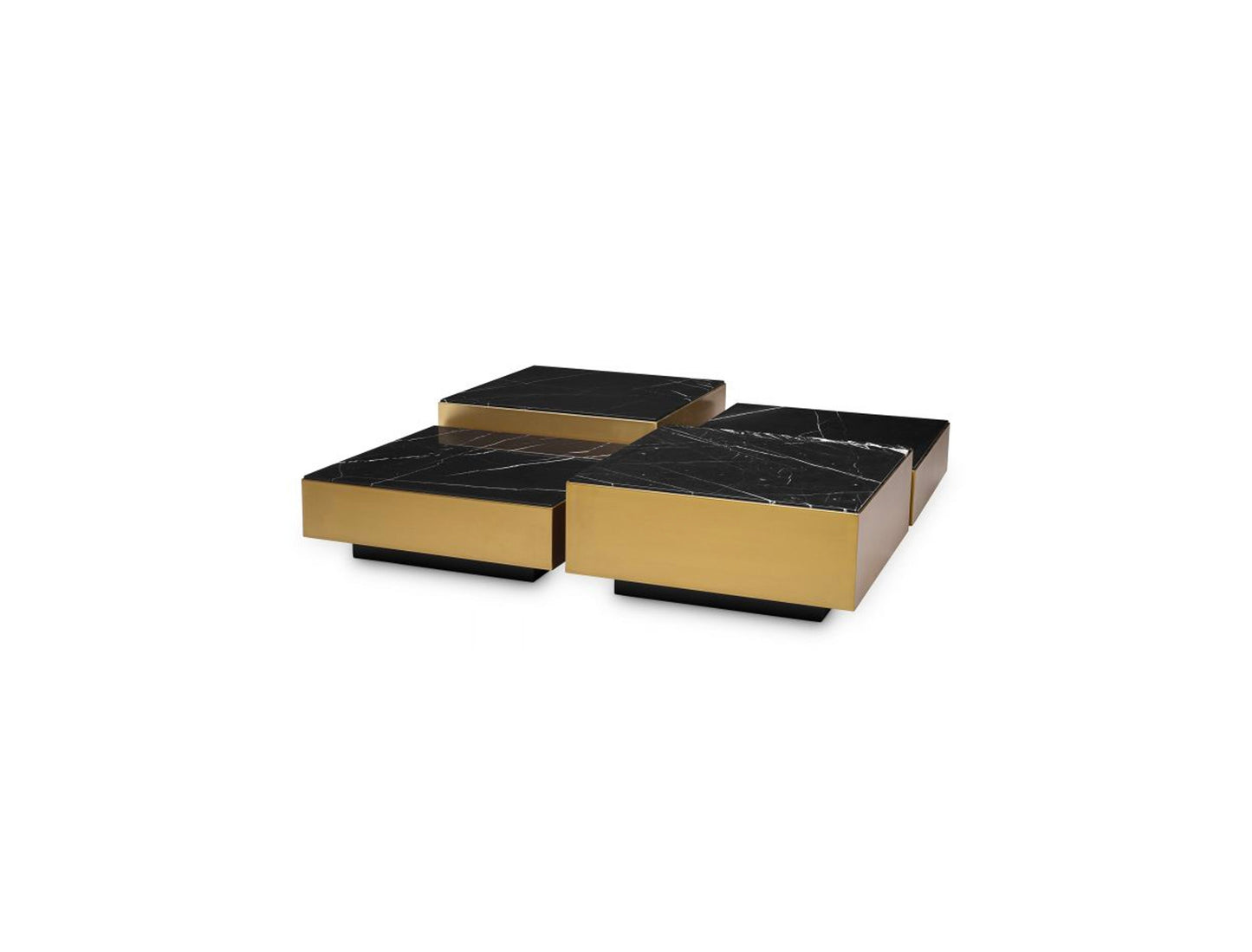 Nero Marquina & Brass Coffee Table by Mode-De-Vie