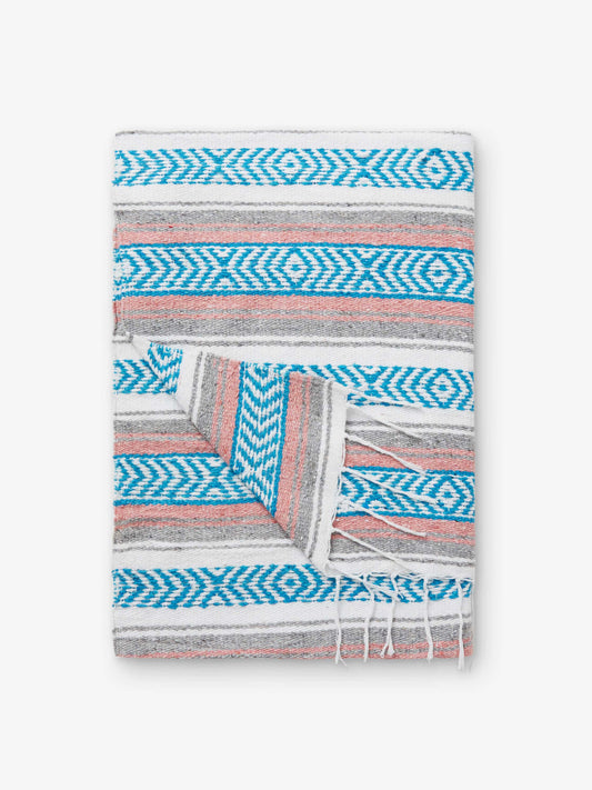 Gray Blush Traditional Mexican Blanket by Laguna Beach Textile Company