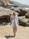 Aqua Microfiber Beach Towel by Laguna Beach Textile Company