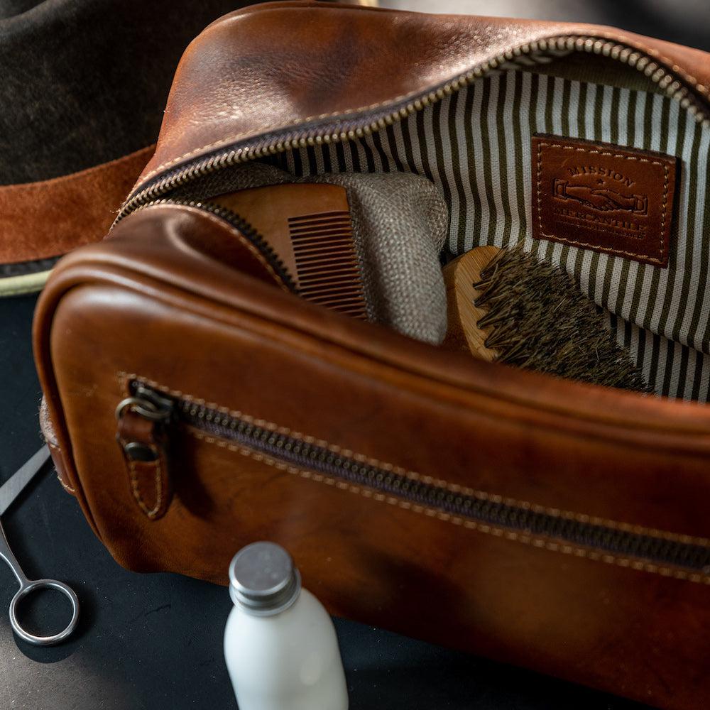 Benjamin Leather Toiletry Wash Bag by Mission Mercantile Leather Goods