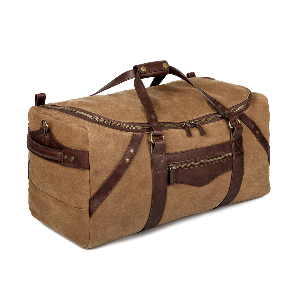 Campaign Waxed Canvas Large Duffle Bag by Mission Mercantile Leather Goods