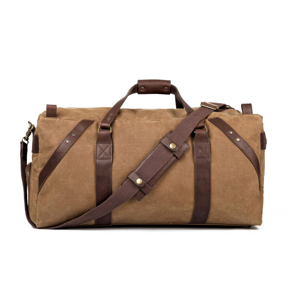 Campaign Waxed Canvas Large Duffle Bag by Mission Mercantile Leather Goods