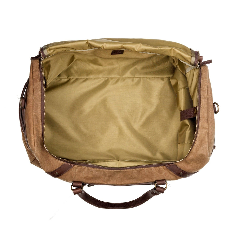 Campaign Waxed Canvas Large Duffle Bag by Mission Mercantile Leather Goods