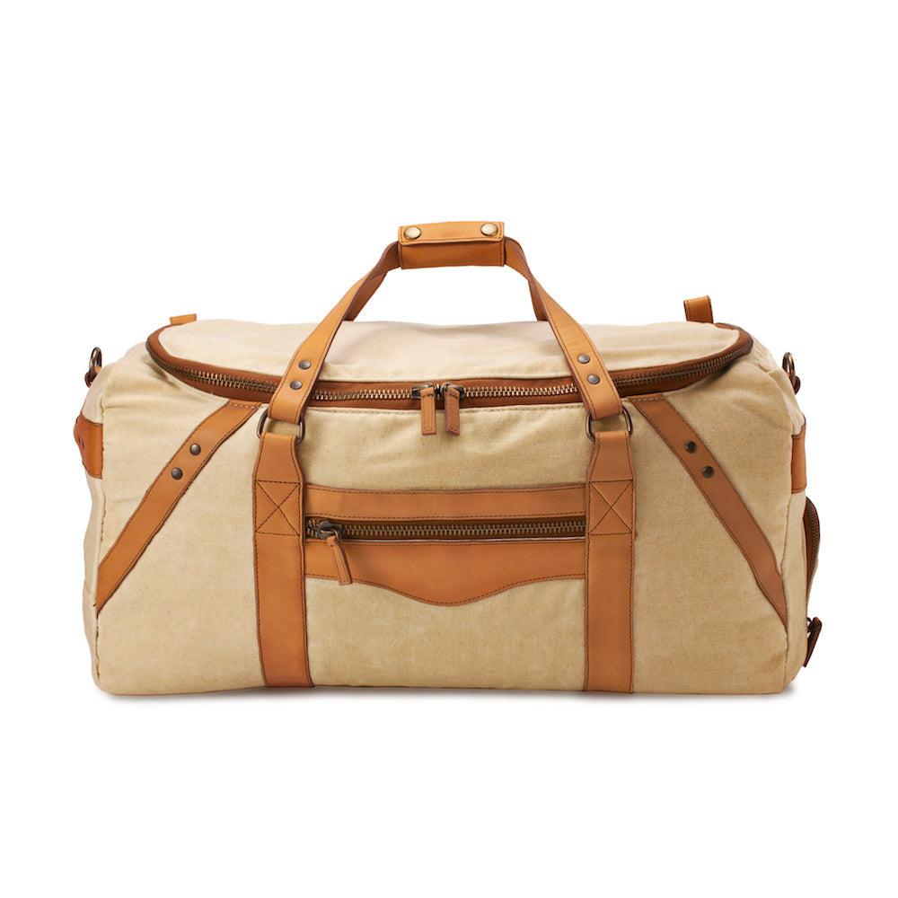 Campaign Waxed Canvas Large Duffle Bag by Mission Mercantile Leather Goods