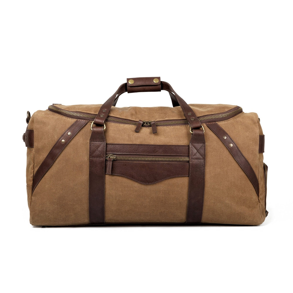 Campaign Waxed Canvas Large Duffle Bag by Mission Mercantile Leather Goods