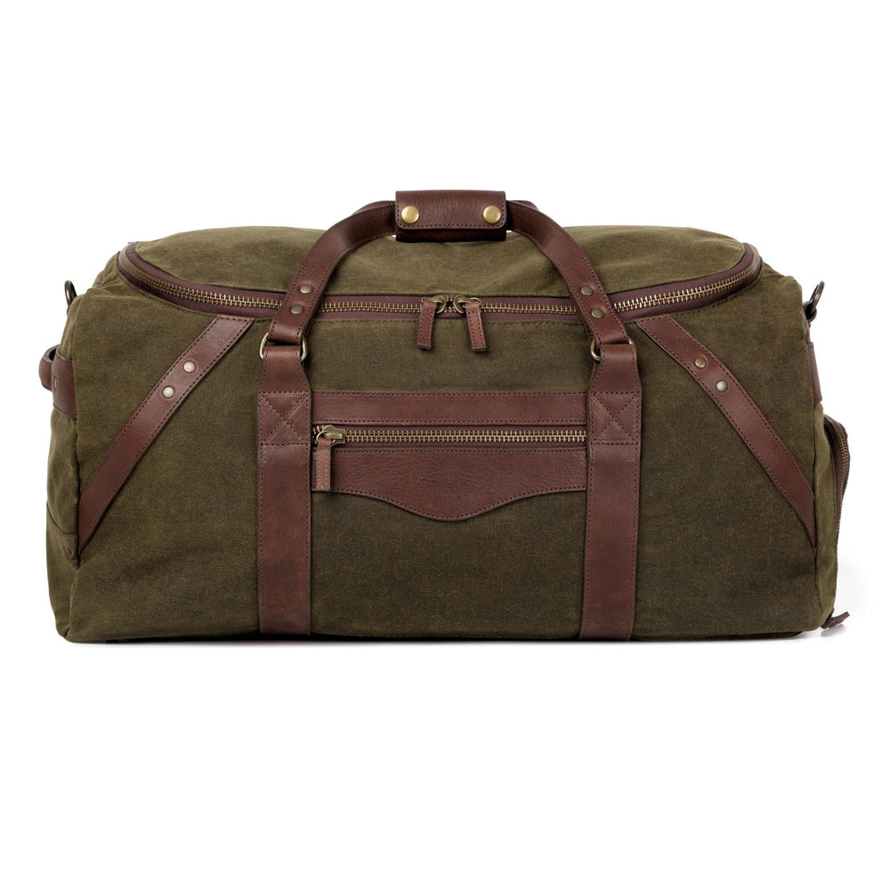 Campaign Waxed Canvas Large Duffle Bag by Mission Mercantile Leather Goods