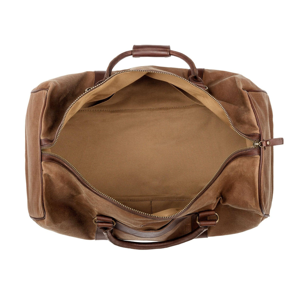 Campaign Waxed Canvas Large Field Duffle Bag by Mission Mercantile Leather Goods