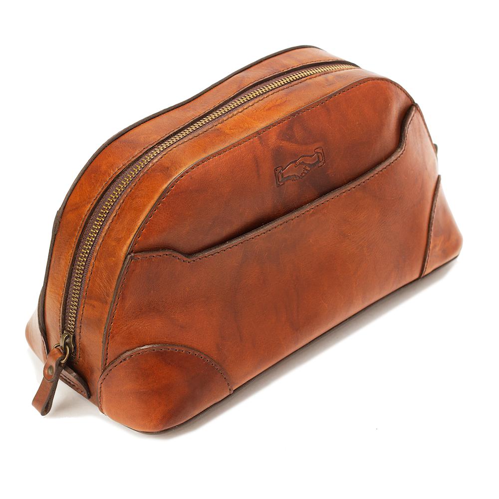 Heritage Leather Stateroom Wash Bag by Mission Mercantile Leather Goods