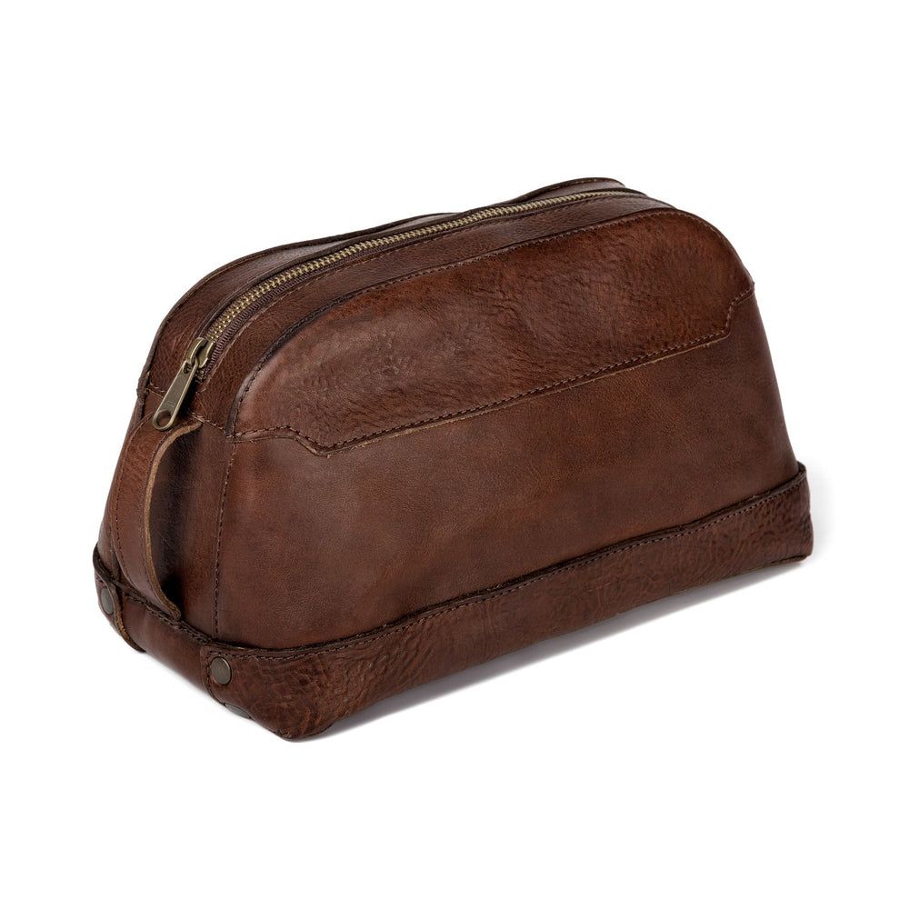 Heritage Leather Stateroom Wash Bag by Mission Mercantile Leather Goods