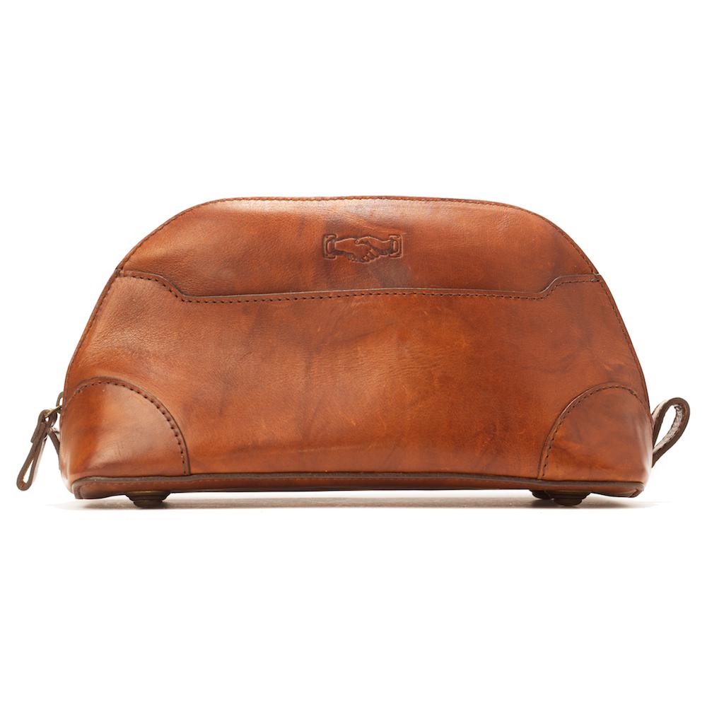 Heritage Leather Stateroom Wash Bag by Mission Mercantile Leather Goods