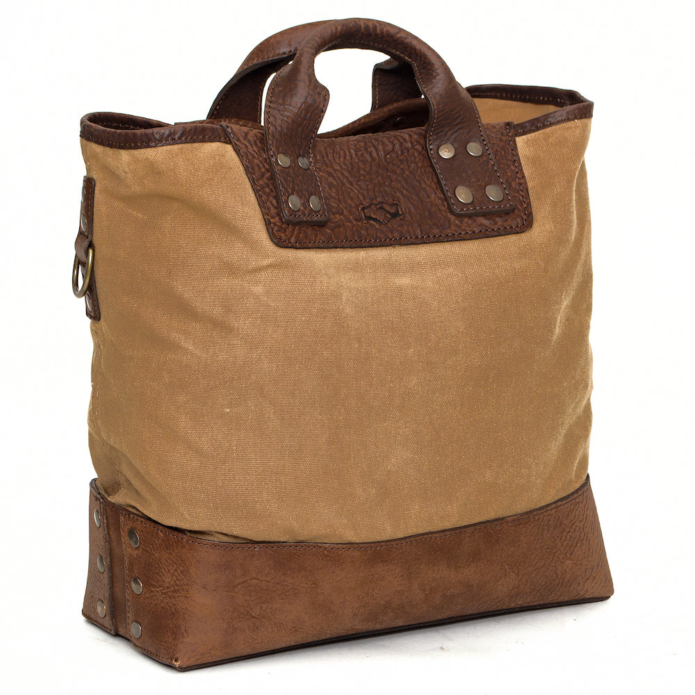 Heritage Waxed Canvas Medium Ice Block Tote Bag by Mission Mercantile Leather Goods