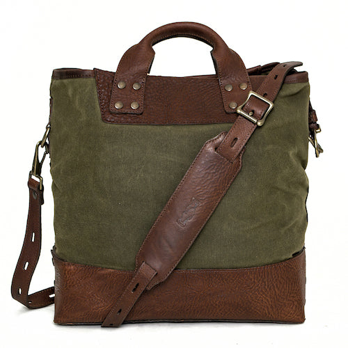 Heritage Waxed Canvas Medium Ice Block Tote Bag by Mission Mercantile Leather Goods