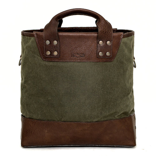 Heritage Waxed Canvas Medium Ice Block Tote Bag by Mission Mercantile Leather Goods