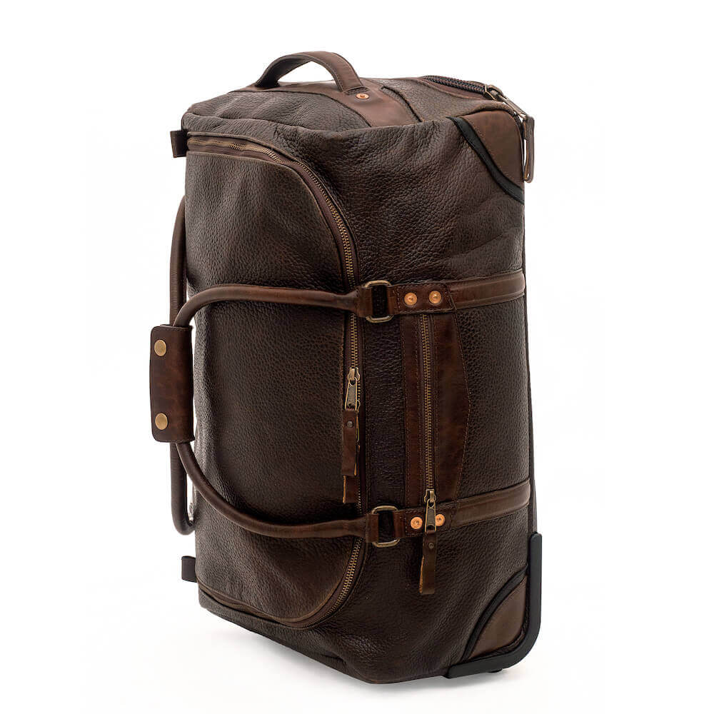 Theodore Leather Rolling Carry-On Duffle Bag by Mission Mercantile Leather Goods