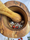 Olive Wood Rustic Mortar and Pestle by Choixe