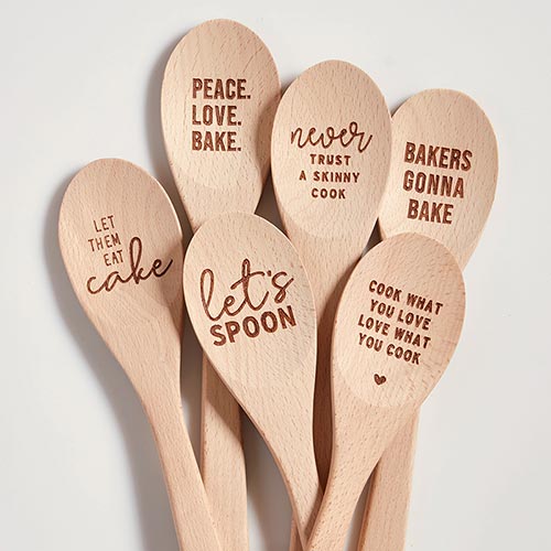 Never Trust A Skinny Cook Wooden Cooking Spoon in Canvas Gift Bag by The Bullish Store