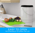 Countertop Compost Bin - Kitchen compost bin with EZ-No Lock Lid, Plastic Liner & Charcoal Filters - Sturdy Construction & Odor-Free Seal to Prevent Smell, Dishwasher Safe by Cooler Kitchen