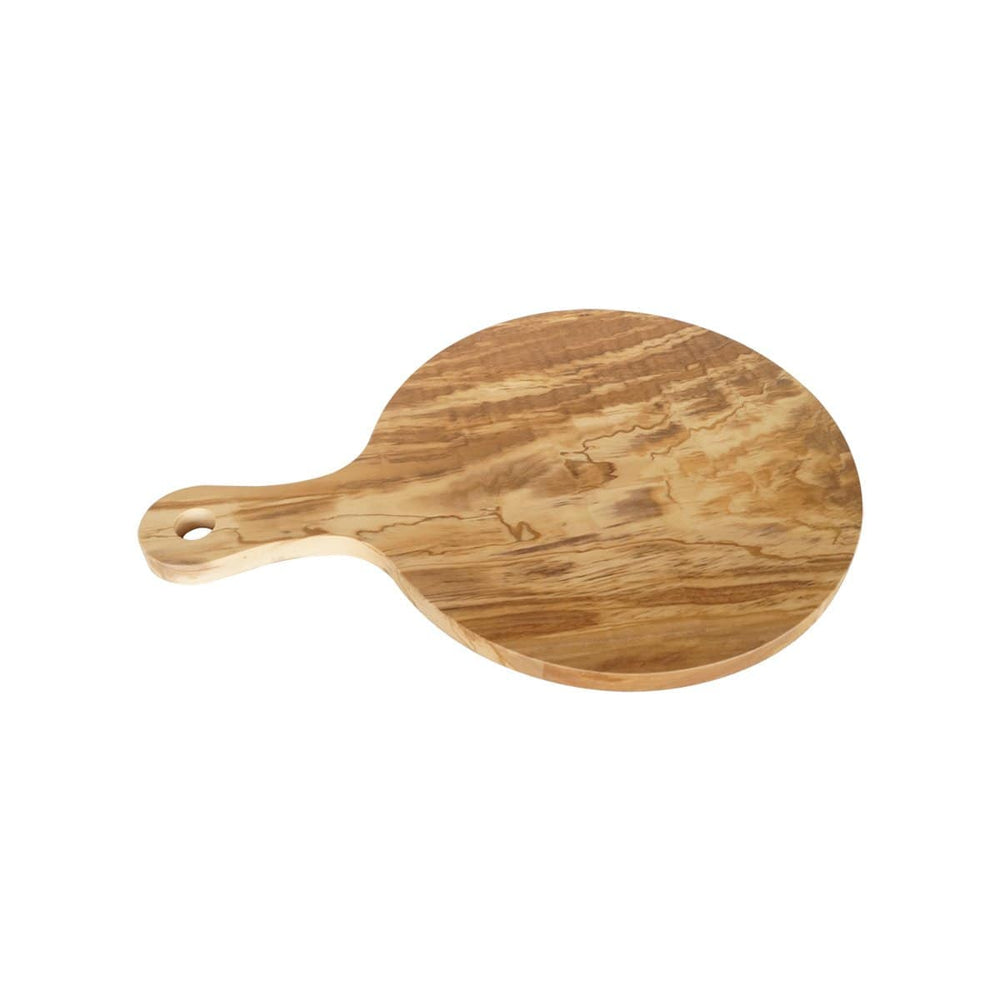 OLIVEWOOD CIRCLE-shape CUTTING BOARD Handle- 14.6 x 10" by Peterson Housewares & Artwares