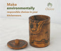 Olive Wood Spice Jar Salt Keeper w/Lid by Choixe