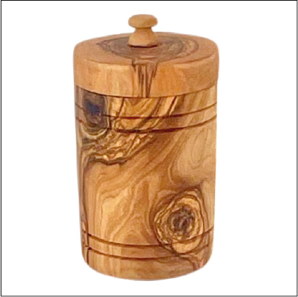 Olive Wood Spice Jar Salt Keeper w/Lid by Choixe