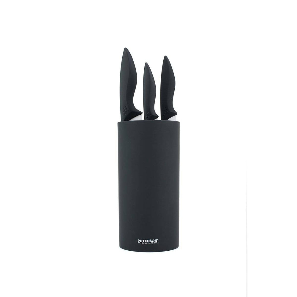 UTILITY KNIFE BLOCK (Round/Black) by Peterson Housewares & Artwares