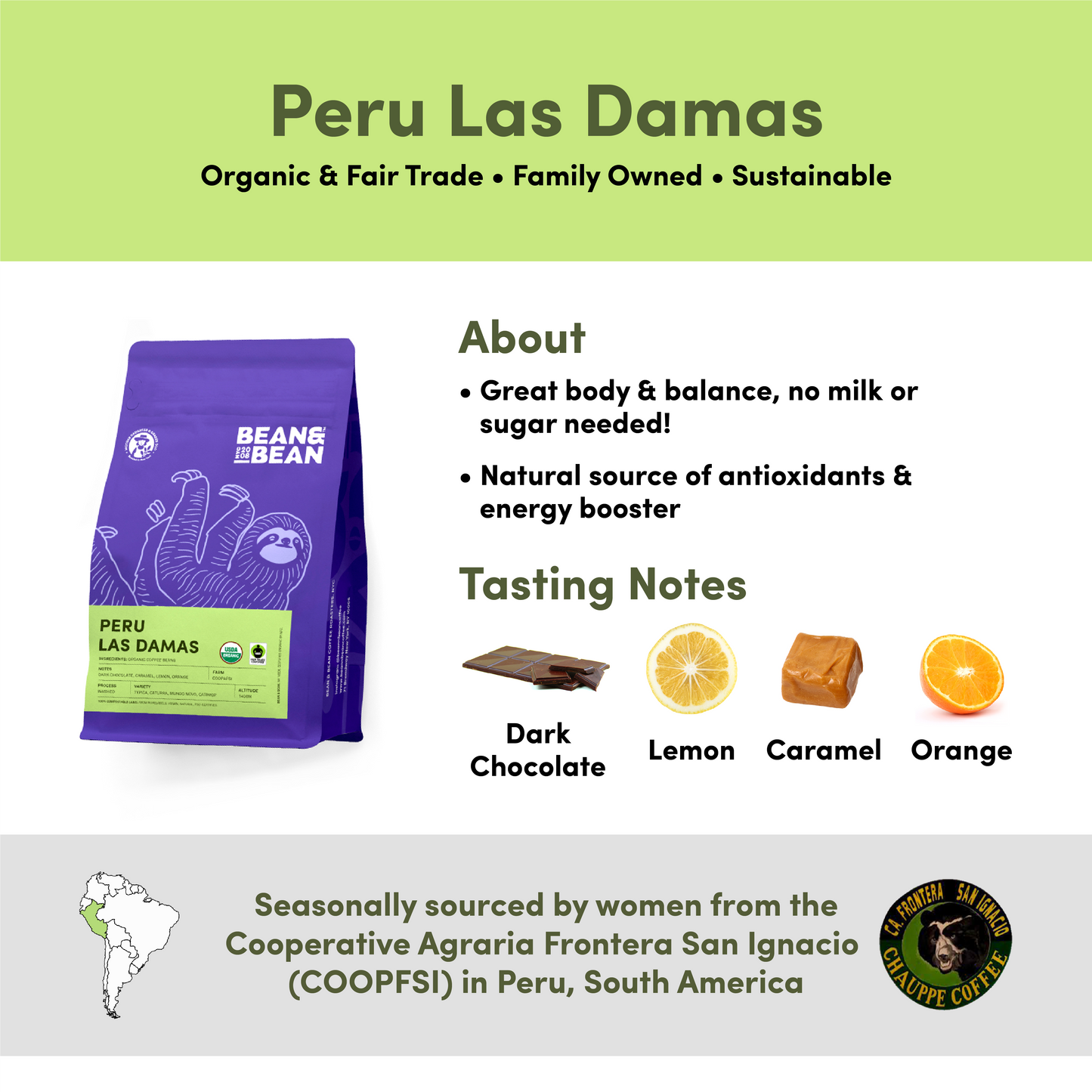 Peru Las Damas Coffee by Bean & Bean Coffee Roasters