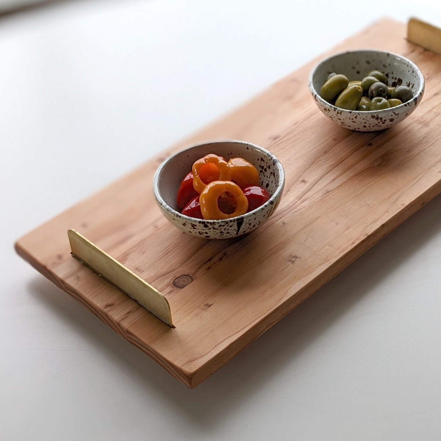 Brass handle tray by Formr