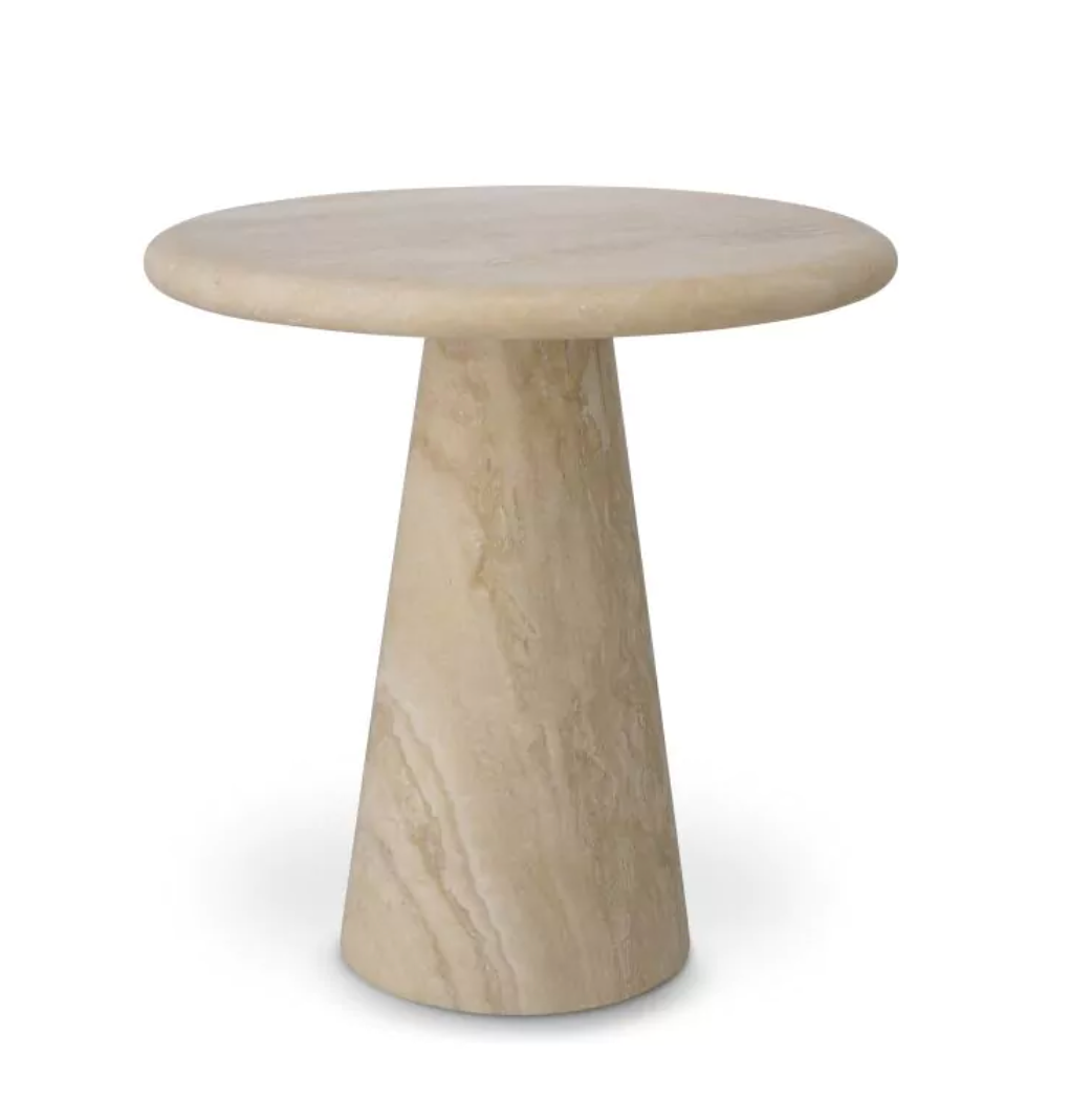 Travertine Side Table by Mode-De-Vie