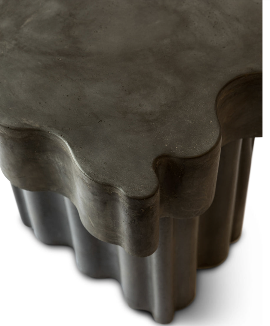 Scalloped Concrete Side Table by Mode-De-Vie