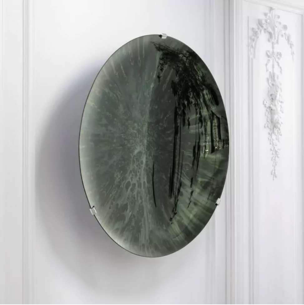 Green Concave Mirror by Mode-De-Vie